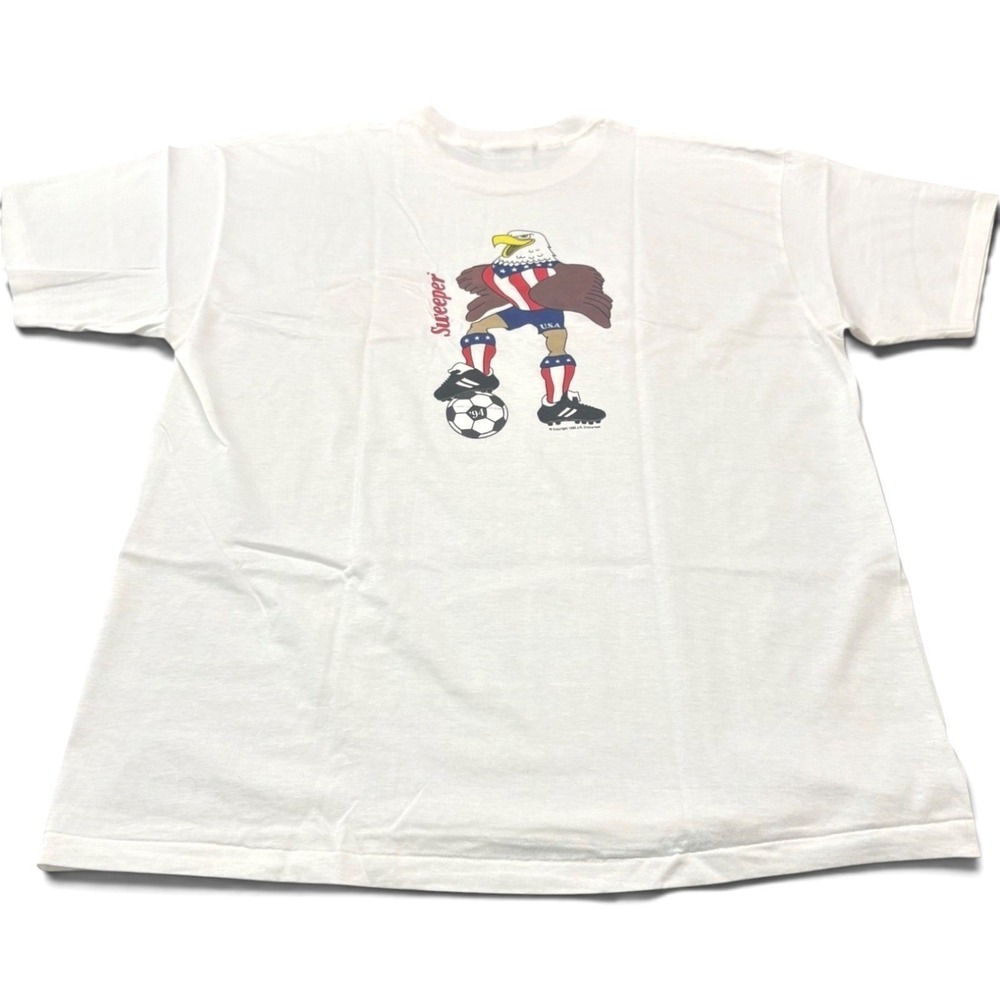 Vintage 90s Lee World Cup 1994 Soccer T-Shirt Sweeper‎ USA Made Single Stitch XL